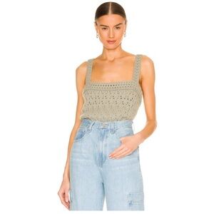 Vince Crochet agrees Olive Green Knit Top‎ Cami Tank Small NEW